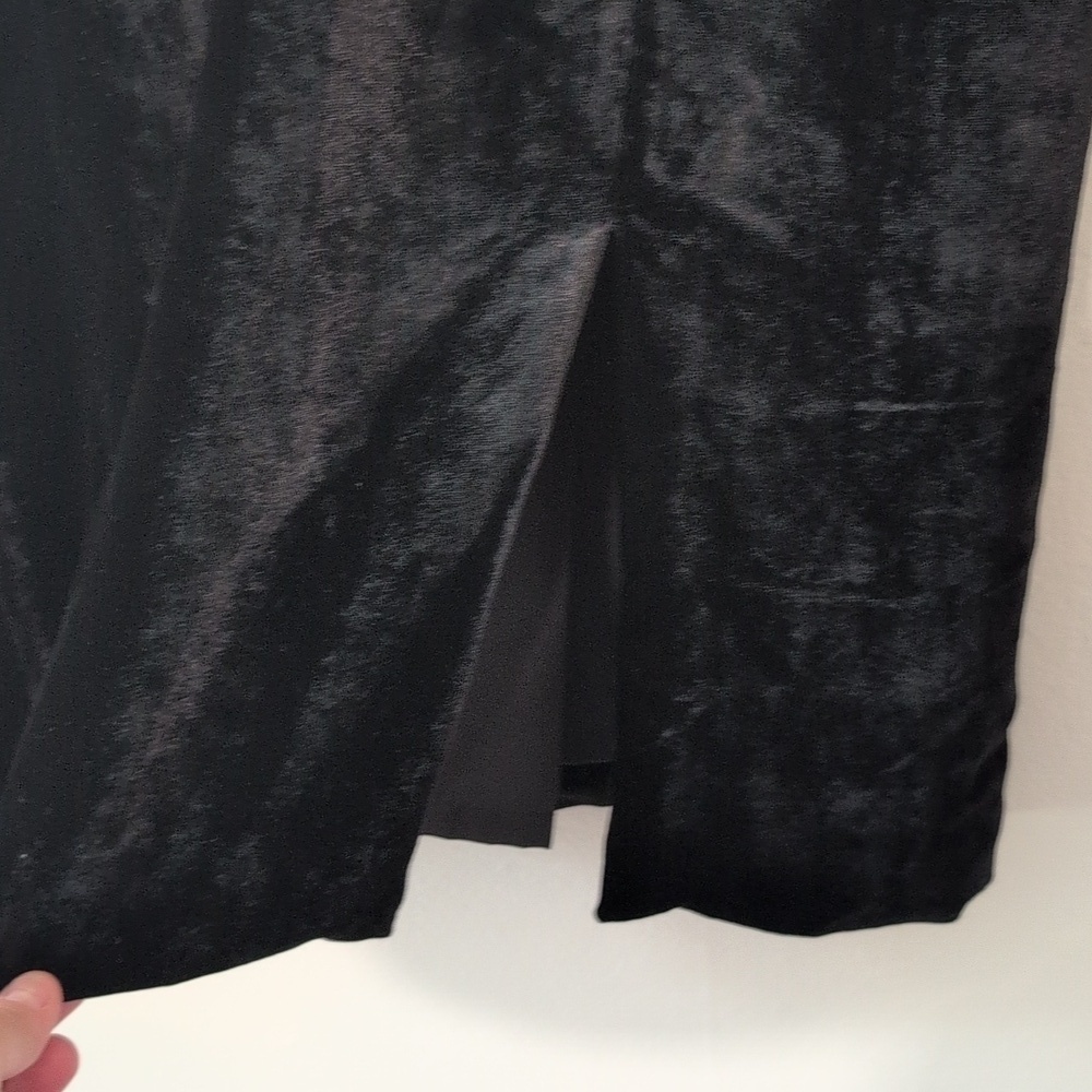 J Crew Pull On Black Velvet Preppy Midi Maxi Skirt w/Pockets Sz Small - Picture 5 of 9